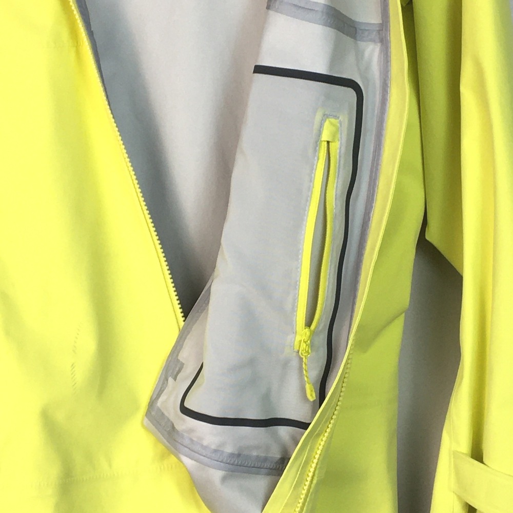 Duluth Trading Dryfecta Rain Coat Jacket Neon Yellow Hooded Full Zip Shell - Picture 4 of 10